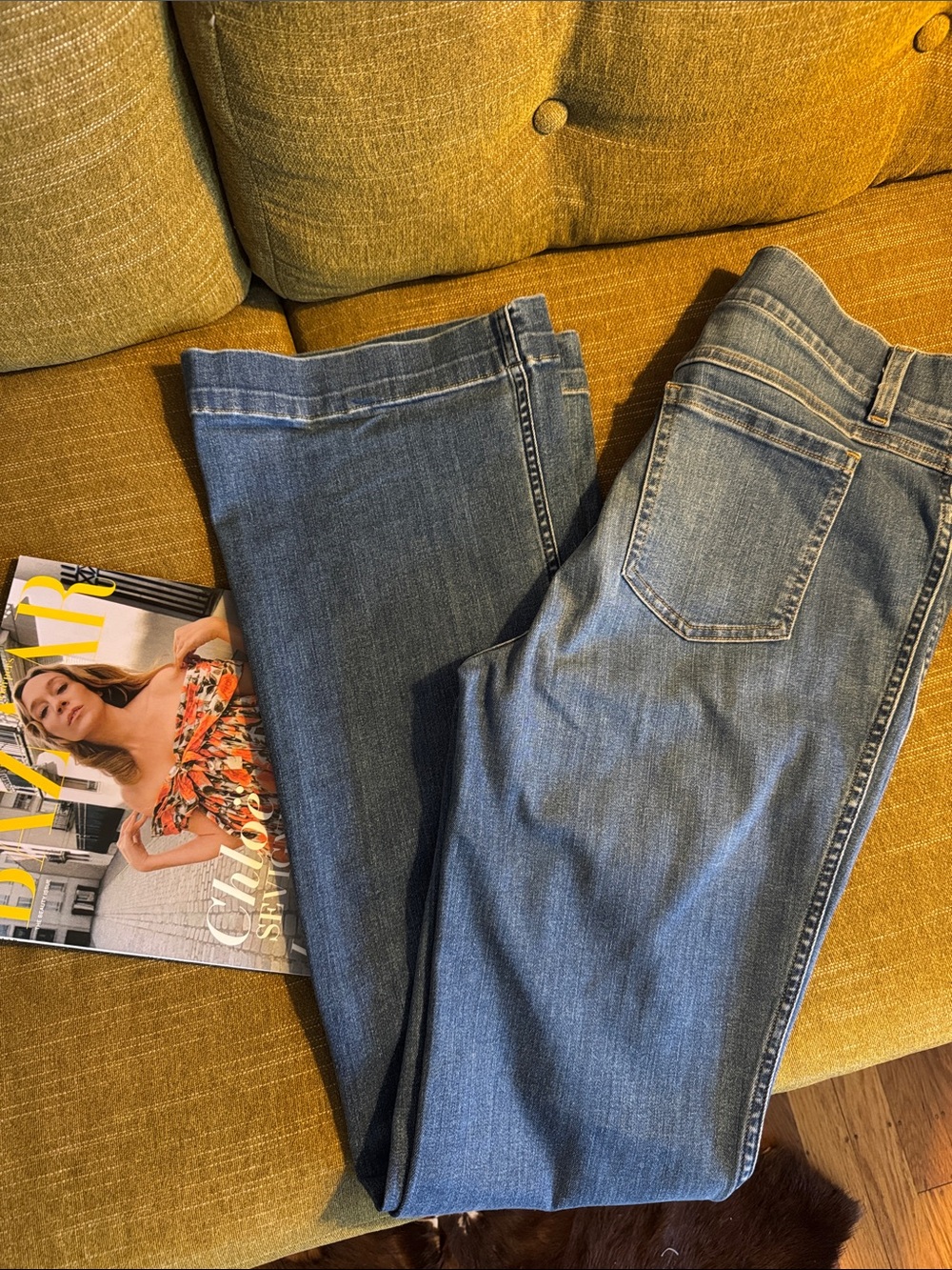 SPANX Women's Medium Blue Wide-Leg Jeans